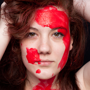 Libby Casey paint headshot for Juniata College Theatre