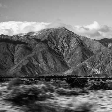 Driving past the mountains